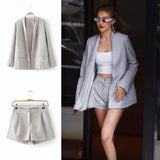 Cotton Linen Casual Long Coat  + Shorts