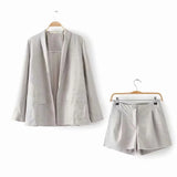 Cotton Linen Casual Long Coat  + Shorts