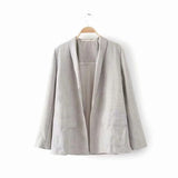 Cotton Linen Casual Long Coat  + Shorts