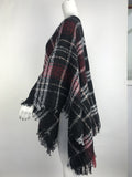 Contrast Lattice Tassel Sweater Shawl Coat