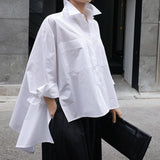 Loose Large Size Cloak Long Sleeve Irregular Shirt