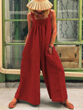 Summer Solid Color Loose Casual Jumpsuits