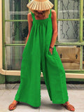 Summer Solid Color Loose Casual Jumpsuits