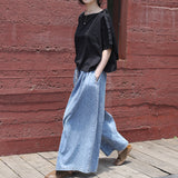 Cotton Wide Leg Jeans Pants