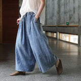 Cotton Wide Leg Jeans Pants