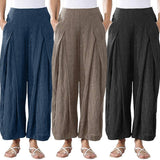 Cotton and Linen Wide Leg Pants