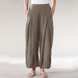 Cotton and Linen Wide Leg Pants