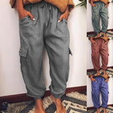 Casual Lace Up Cotton Pant with Pockets