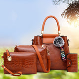 Fashion Crocodile Pattern Mother Bag (Four-Piece Set)