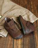 Literary retro soft bottom Martin boots_coffee