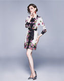 Fashionable Slimming Printed Shirt Dress