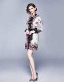 Fashionable Slimming Printed Shirt Dress