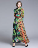 Fashion Waist Slim Floral Print Dress