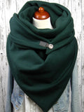 Green Plain Cotton Casual Scarves