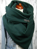 Green Plain Cotton Casual Scarves