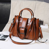 Retro Style Oil Wax Leather Shoulder Bag Handbag