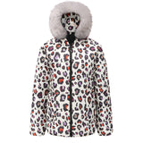 Leopard Fur Collar Down Jacket-5color