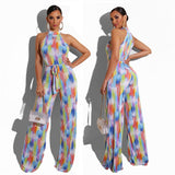 Printed Casual Stripe Women's Jumpsuit