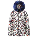 Leopard Fur Collar Down Jacket-5color