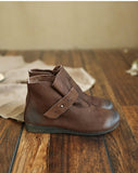 Literary retro soft bottom Martin boots_coffee