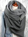 Gray Casual Solid Cotton Scarves