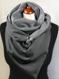 Gray Casual Solid Cotton Scarves