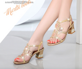 Gretchen Rhinestone Sandals-Gold