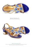 Gretchen Rhinestone Sandals-Blue