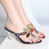 Grace Rhinestone Sandals-Blue