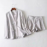 Cotton Linen Casual Long Coat  + Shorts