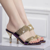 Gretel Rhinestone Sandals-Purple