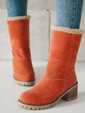 Chunky Mid Calf Winter Snow Boots