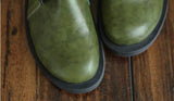 Cowhide handmade lace-up Martin boots_green