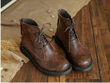 British style retro lace Martin boots_brown