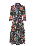 Mid-sleeve Fashion Print Slim Wild A-line Dress