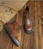 British style retro lace Martin boots_brown