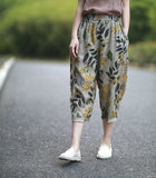 Literary Retro Loose Linen Cropped Trousers