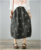 Vintage Denim Pockets Women Skirt