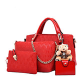 Fashion Embossed Bear And Mother Bag (Four-Piece Set)