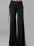 Simple Solid Color Wide Leg Long Pant