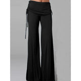 Simple Solid Color Wide Leg Long Pant