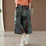 Drawstring Cotton Linen Wide Leg Retro Pants