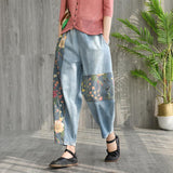 Vintage Patch Designs Loose Harem Pants