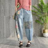 Vintage Patch Designs Loose Harem Pants