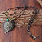 New Vintage Fashion Leaf Pendant Necklace