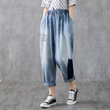 Vintage Patchwork Ankle-Length Harem Jeans