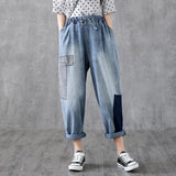 Vintage Patchwork Ankle-Length Harem Jeans