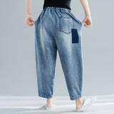 Vintage Patchwork Ankle-Length Harem Jeans