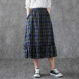 Casual Literary Plaid A-Line Women' Skirt