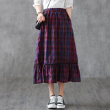 Casual Literary Plaid A-Line Women' Skirt